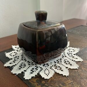 Vintage Beauce Art Pottery sugar bowl with lid